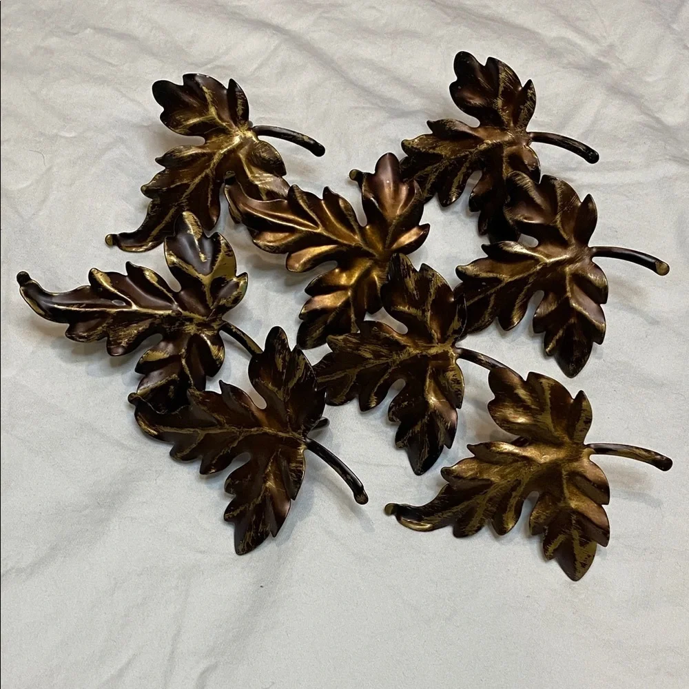 Bronze Leaf Napkin Holders Set. 8 Total.